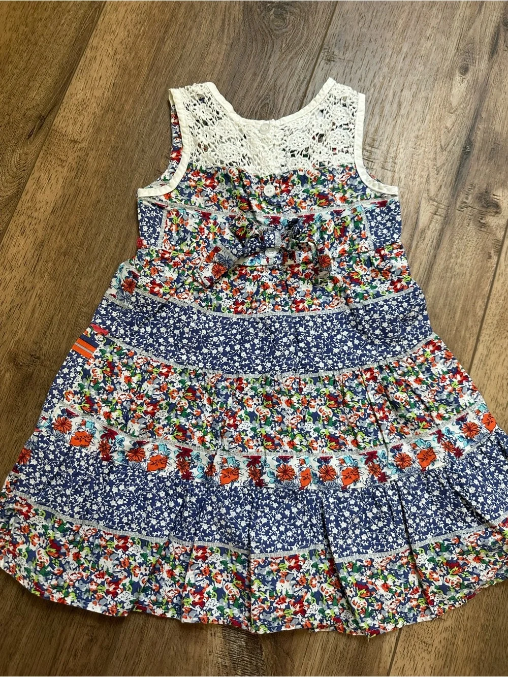 Blueberi Boulevard Girl’s Dress, Floral, Lace, Coquette, Cottagecore, Quilt, 3T